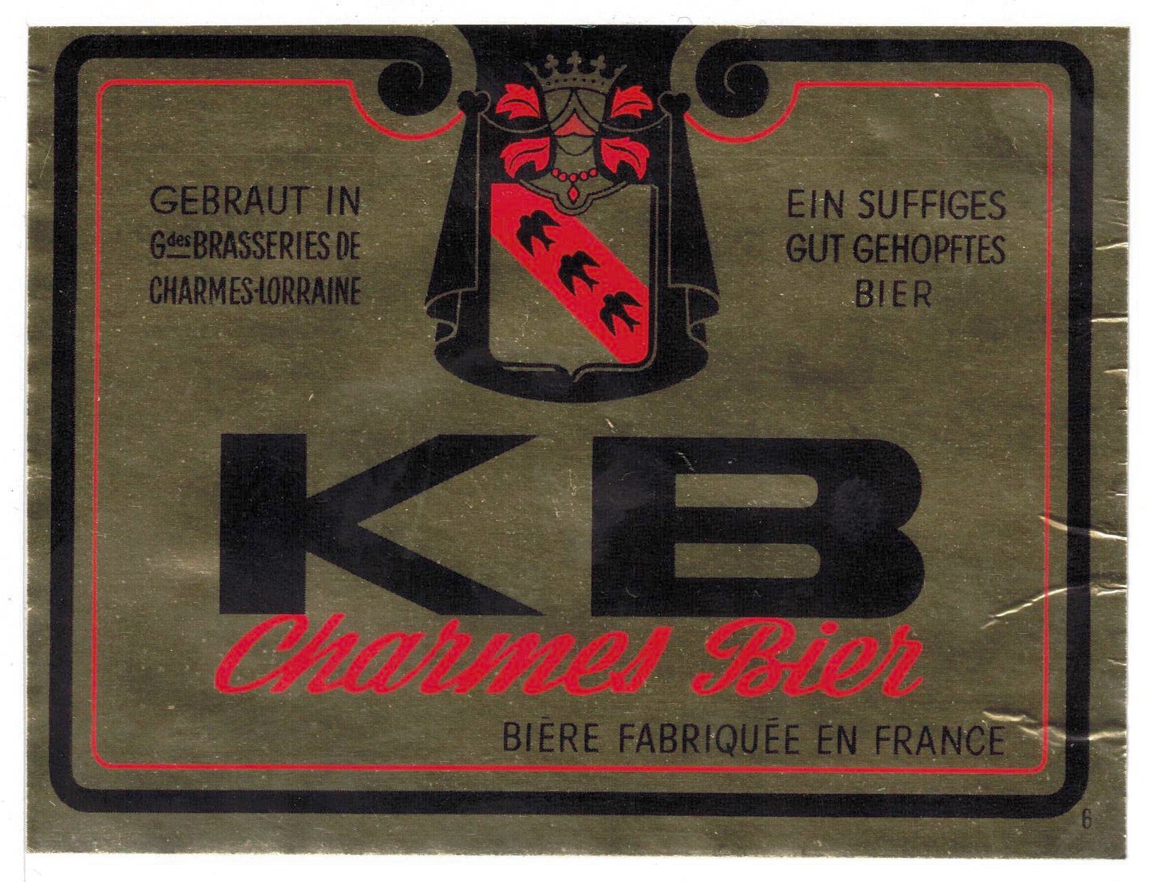 Etiquette de brasserie originale ancienne bière Kanterbrau Charmes Bier