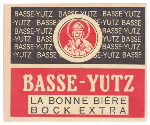 Etiquette de brasserie originale ancienne Bass Yutz Extra