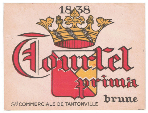 Etiquette de brasserie originale ancienne bière Tourtel