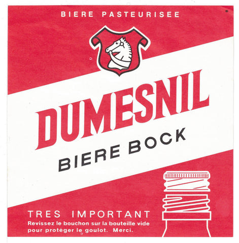 Etiquette de brasserie Dumesnil originale ancienne bière Bock