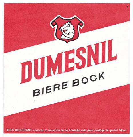 Etiquette de brasserie Dumesnil originale ancienne bière bock