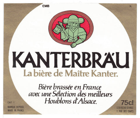 Etiquette de brasserie originale ancienne bière Kanterbrau