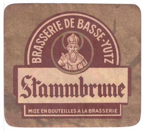 Etiquette de brasserie Basse Yutz originale ancienne bière Stammbrune