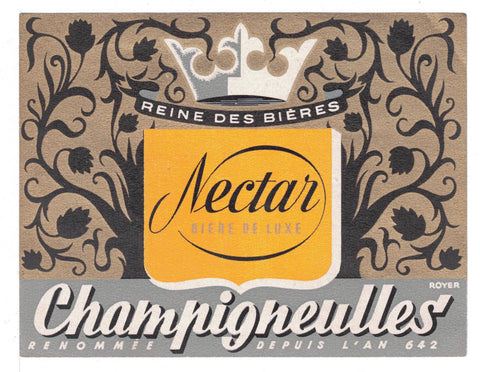 Etiquette de brasserie Champigneulles originale ancienne bière Nectar