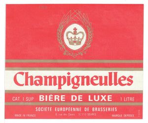 Etiquette de brasserie Champigneulles originale ancienne bière luxe