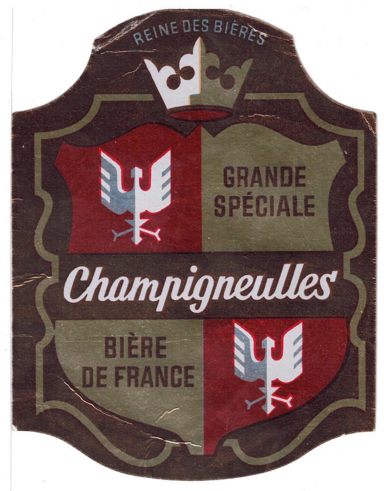 Etiquette de brasserie Champigneulles originale ancienne bière grande spéciale