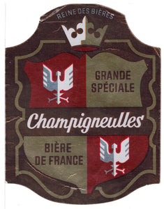 Etiquette de brasserie Champigneulles originale ancienne bière grande spéciale