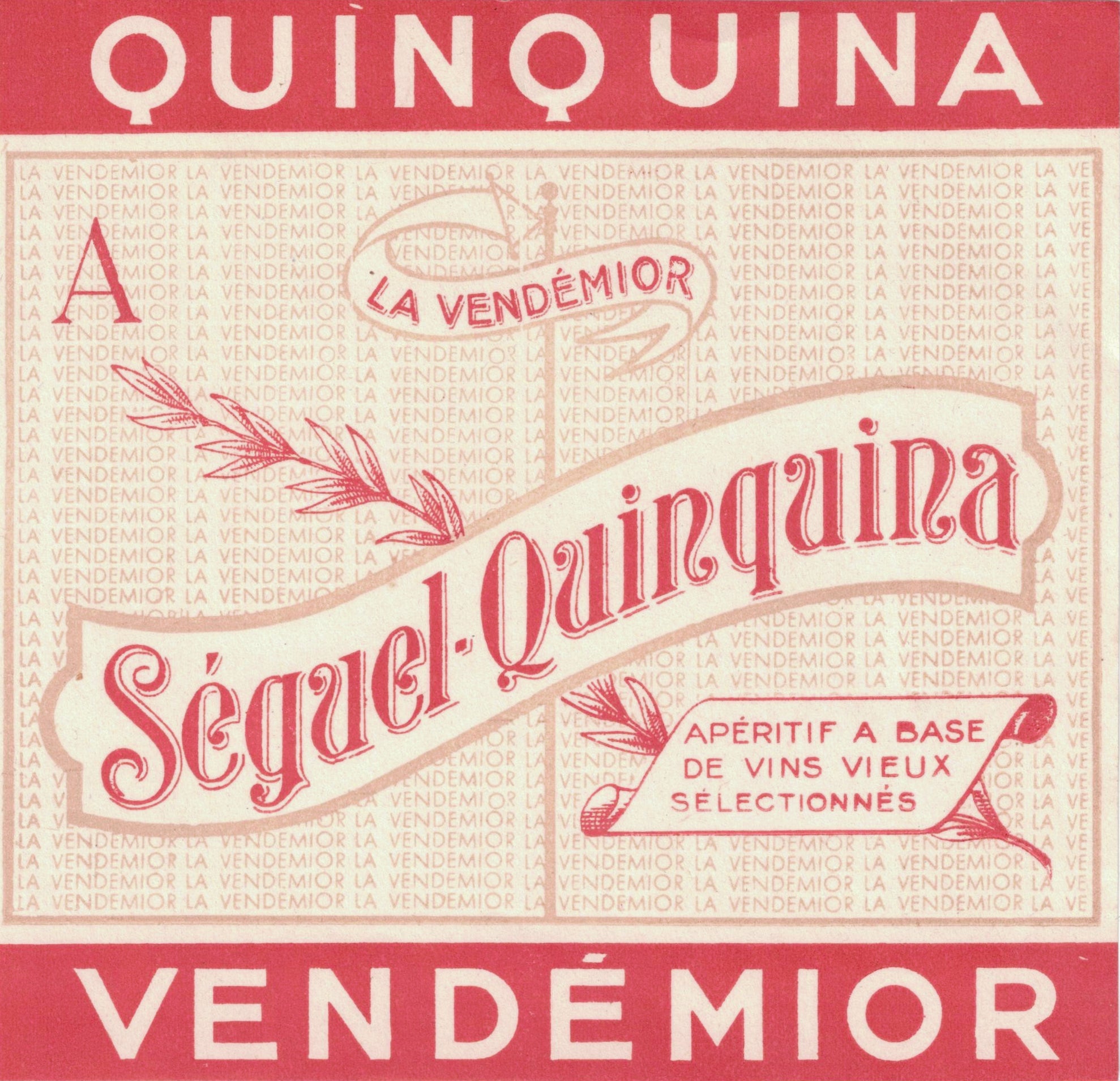 Etiquette apéritif Quinquina Vendémior