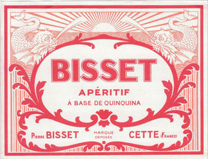 Etiquette d'apéritif Quinquina Bisset