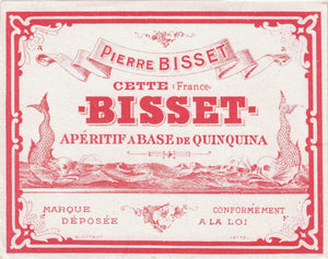 Etiquette d'apéritif Quinquina Pierre Bisset