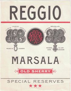 Etiquette d'apéritif Marsala Reggio