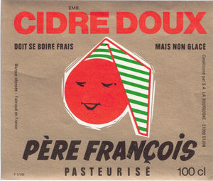 Etiquette Cidre Père François originale ancienne