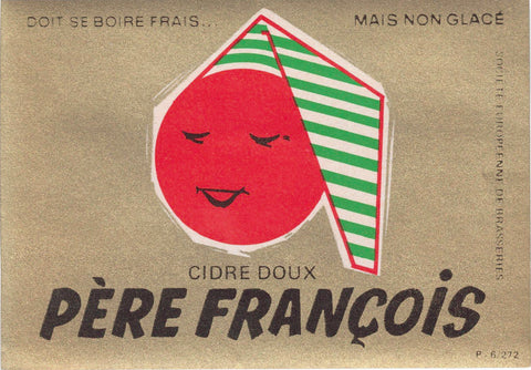 Etiquette Cidre Père François originale ancienne