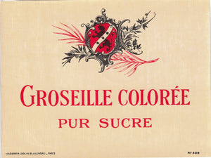 Etiquette glacée groseille colorée originale ancienne