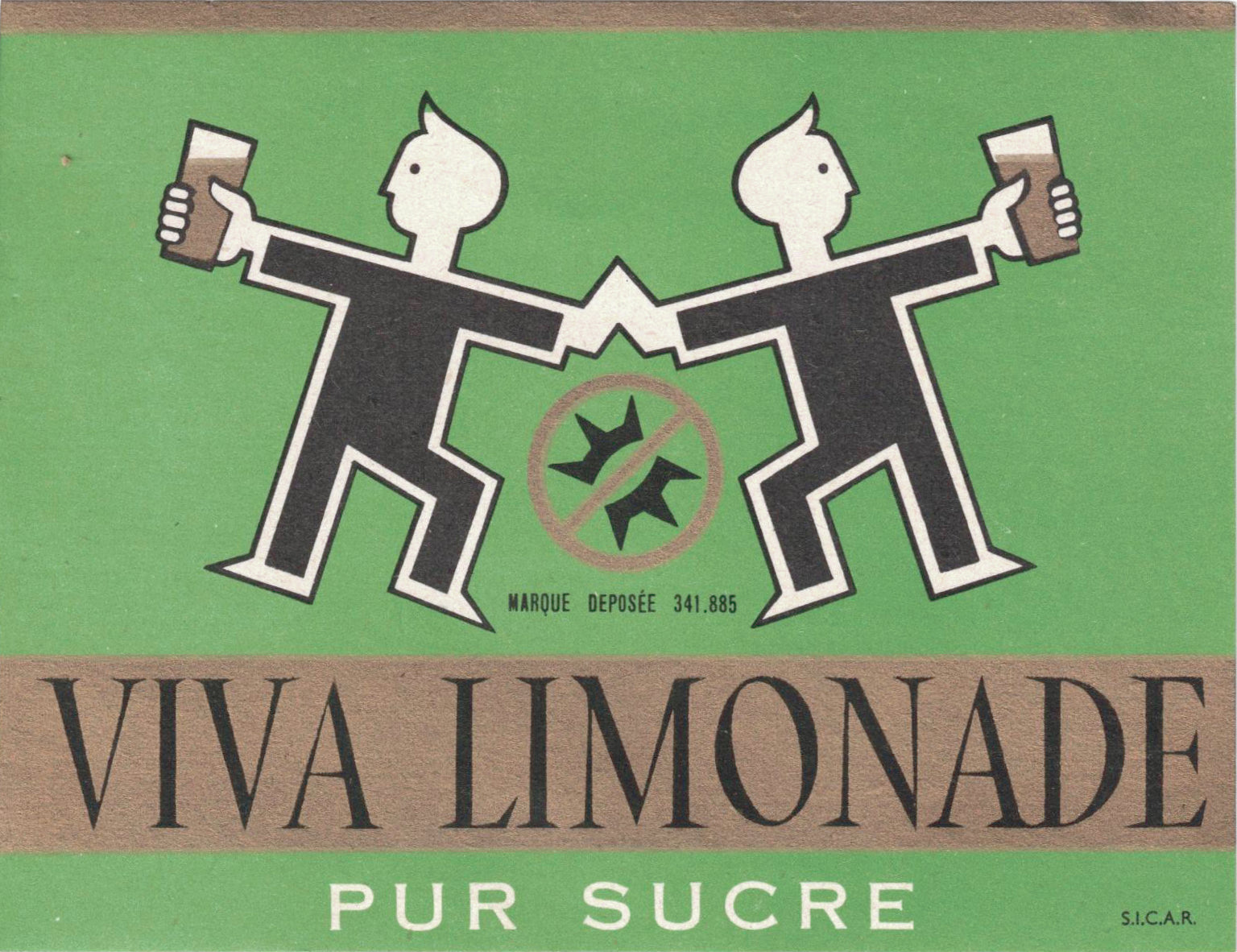Etiquette de brasserie de la Meuse originale ancienne Viva limonade