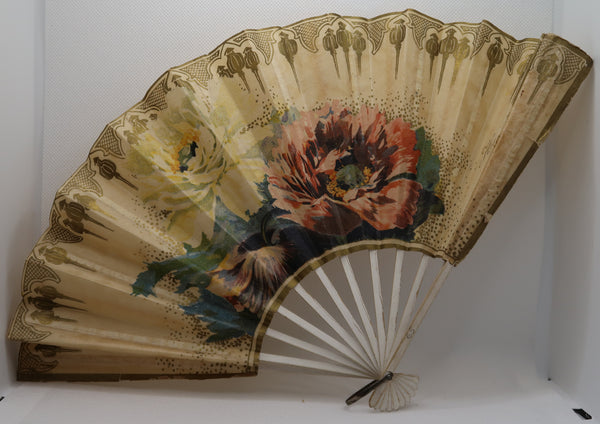 Eventail original ancien publicitaire Hommage de la Vieille Cure