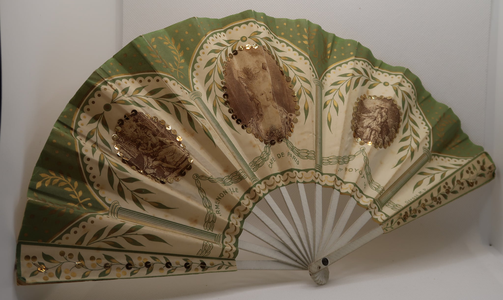 Eventail original ancien publicitaire Café de Paris