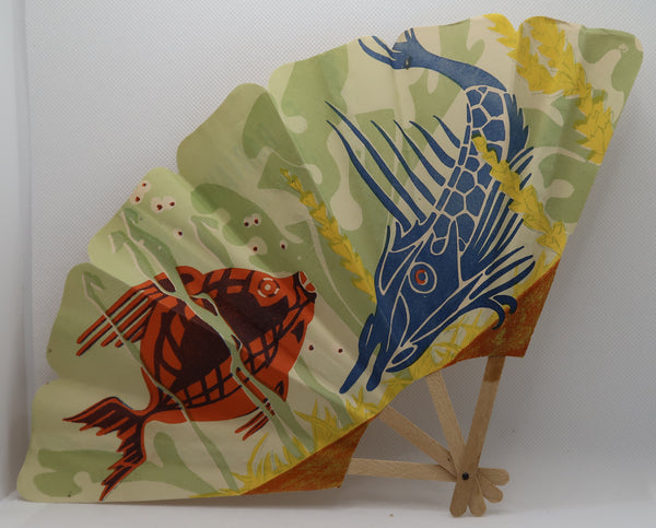 Eventail original ancien publicitaire E. Bariaud la Croisille Châteauneuf