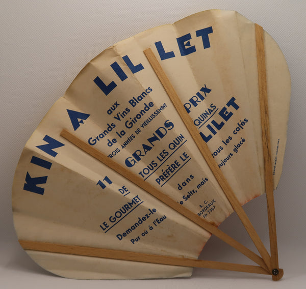 Eventail original ancien publicitaire Kina Lillet