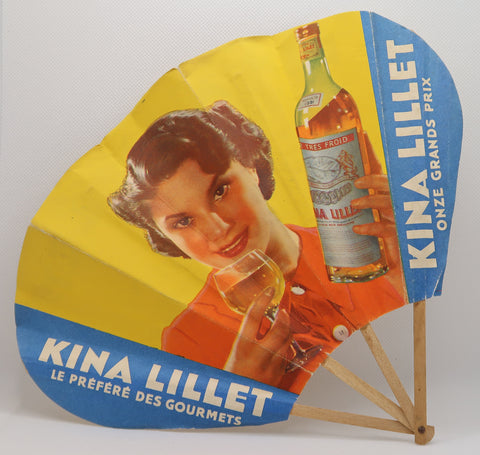 Eventail original ancien publicitaire Kina Lillet