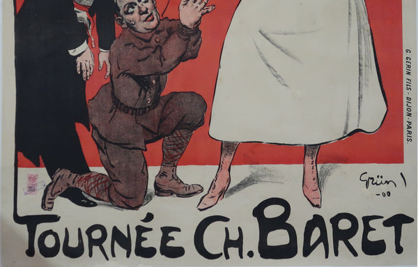 Affiche originale ancienne de spectacle, Les maris de Léontine