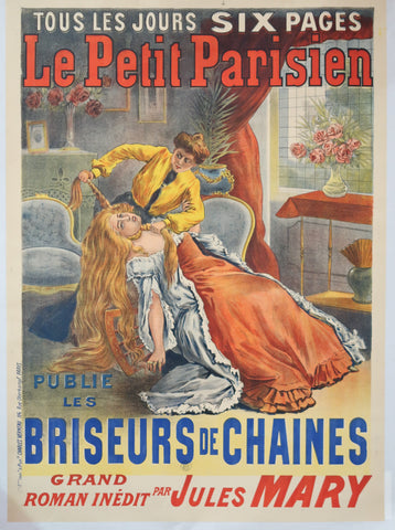 Affiche originale ancienne roman spectacle Les briseurs de Chaines