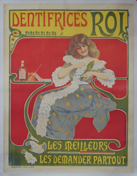 Affiche originale ancienne Elixir Dentifrices Roi