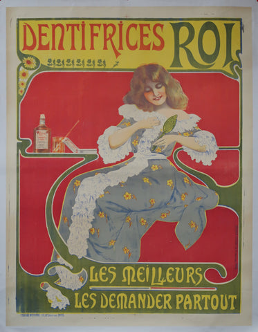 Affiche originale ancienne Elixir Dentifrices Roi