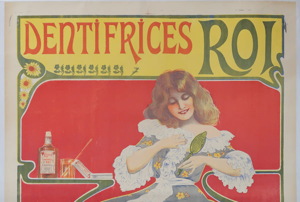 Affiche originale ancienne Elixir Dentifrices Roi