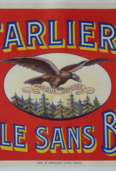 Affiche originale ancienne de Pontarlier Anis la seul sans Badiane