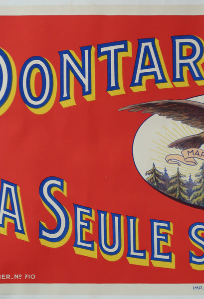 Affiche originale ancienne de Pontarlier Anis la seul sans Badiane