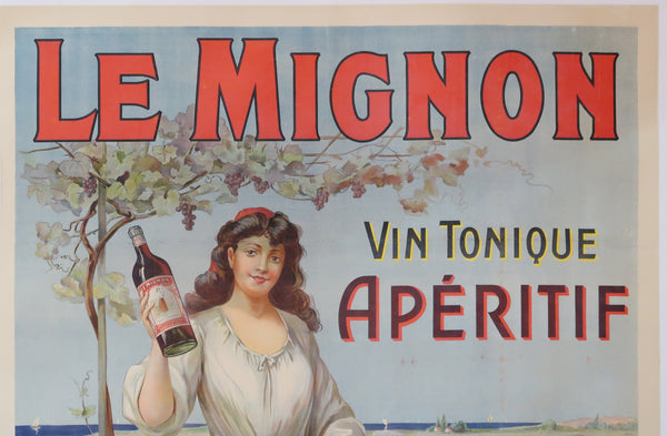 Affiche originale ancienne apéritif le Mignon