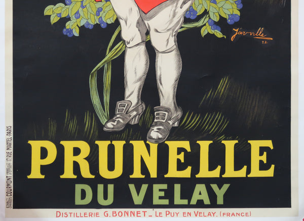 Affiche originale ancienne Prunelle du Velay, signée Henri Jarville