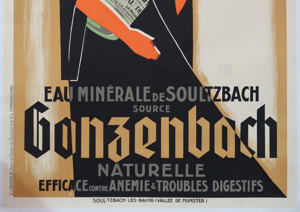 Affiche originale ancienne eau minérale de Soultzbach