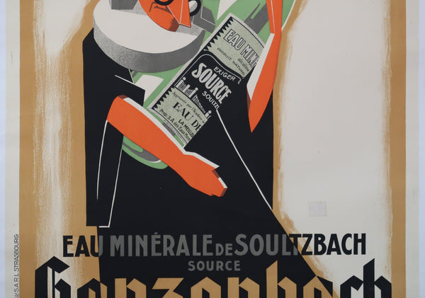 Affiche originale ancienne eau minérale de Soultzbach