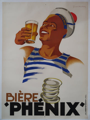 Affiche originale ancienne bière Phénix Marseille signée Léon Dupin