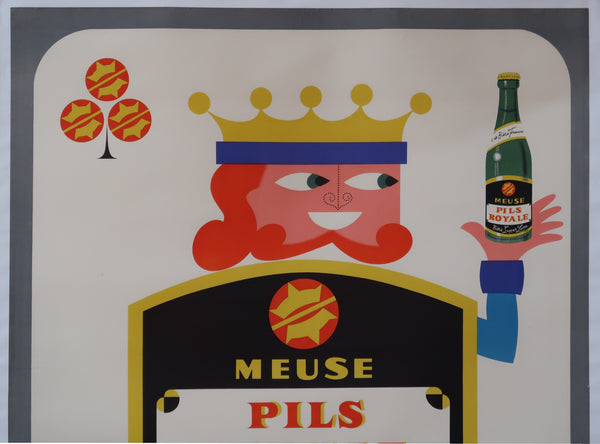 Affiche originale ancienne bière Pils Royal brasserie la Meuse