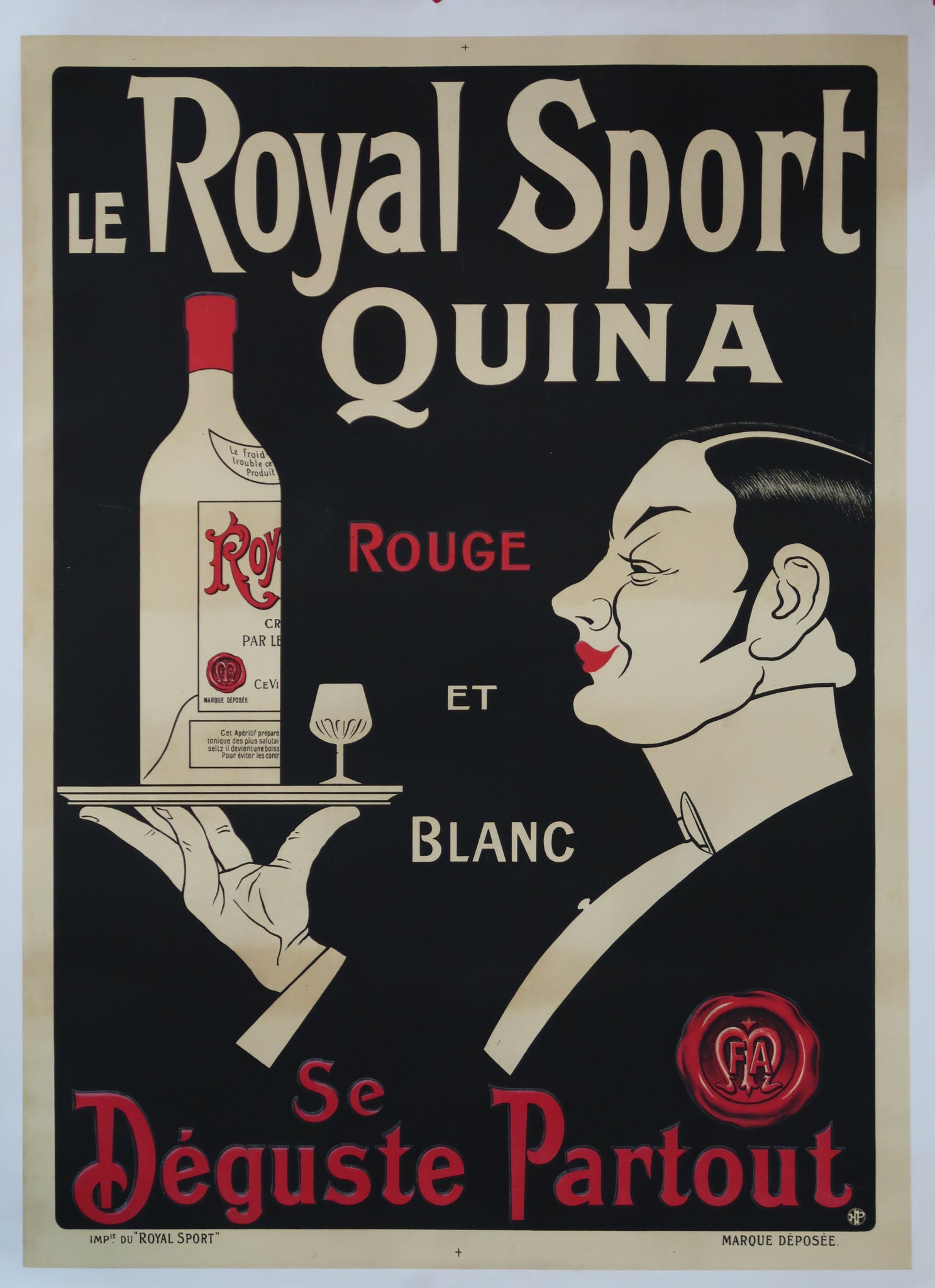 Affiche originale ancienne Royal Sport Quina