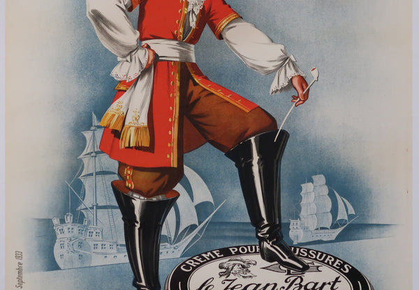 Affiche originale ancienne Cirage imperméable Jean Bart