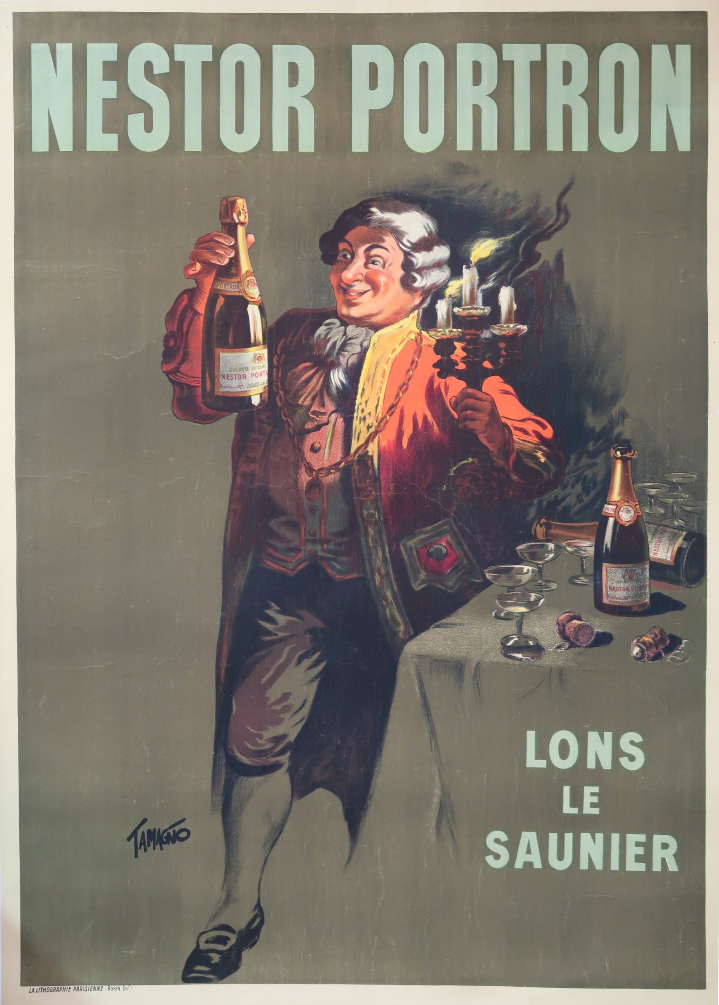 Affiche originale ancienne Nestor Portron signée Tamagno