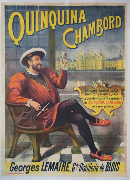 Affiche originale ancienne Quinquina Chambord signée Lampuré