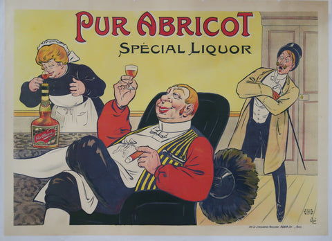 Affiche originale ancienne Spécial Liqueur Pur Abricot signée Ogé