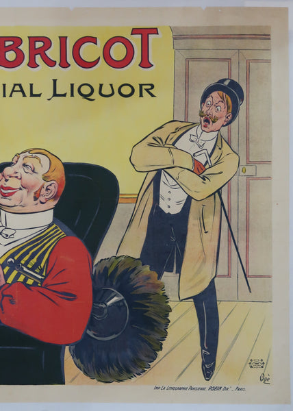 Affiche originale ancienne Spécial Liqueur Pur Abricot signée Ogé