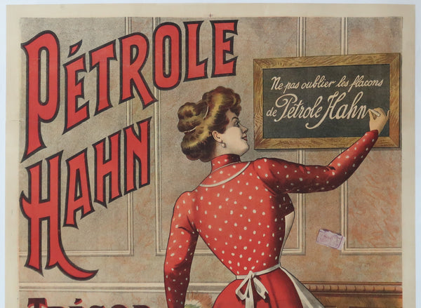 Affiche ancienne originale Pétrole Hahn Signée Coulange Lautrec