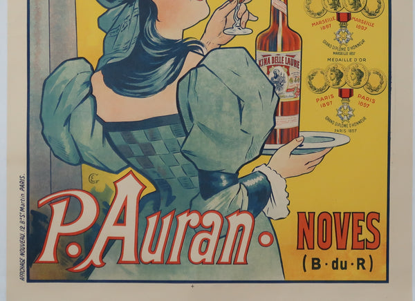 Affiche originale ancienne Kina Belle Laure