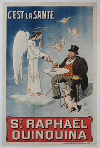 Affiche originale ancienne Quinquina Saint Raphael