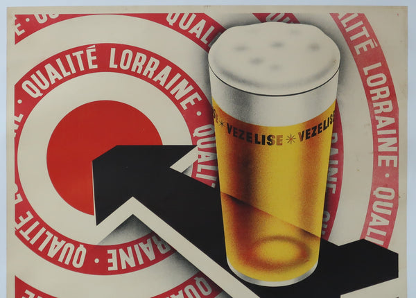 Affiche de originale ancienne de bière de la brasserie Vézelise