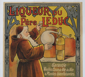 Affiche originale ancienne Liqueur du Père Leduc Vierzon Cher