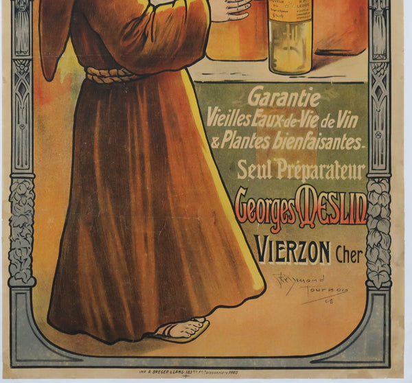 Affiche originale ancienne Liqueur du Père Leduc Vierzon Cher