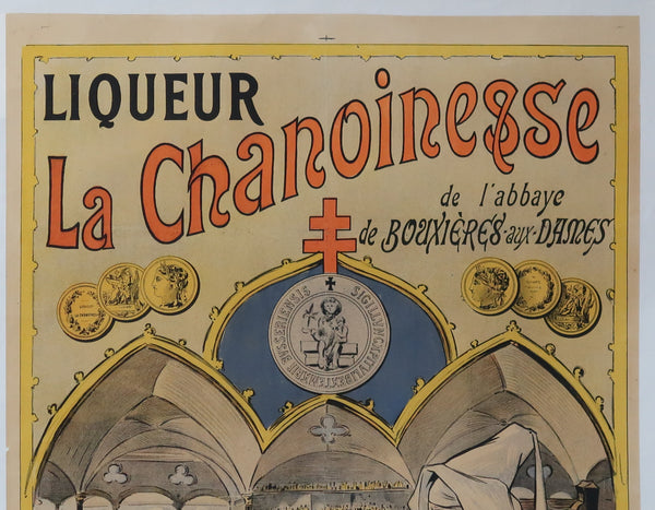 Affiche originale ancienne Liqueur la Chanoinesse